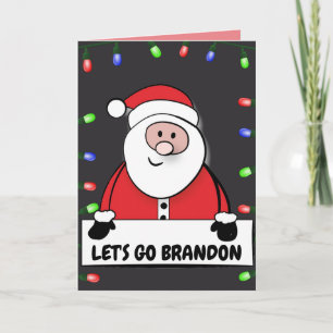 LET'S GO BRANDON SANTA CLAUS TRUMP Christmas cards