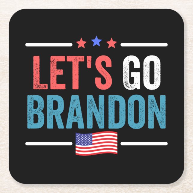 Let's Go Brandon Square Paper Coaster (Front)