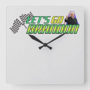 Let's Go Brandon  Square Wall Clock
