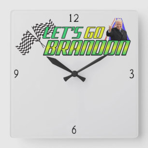Let's Go Brandon  Square Wall Clock