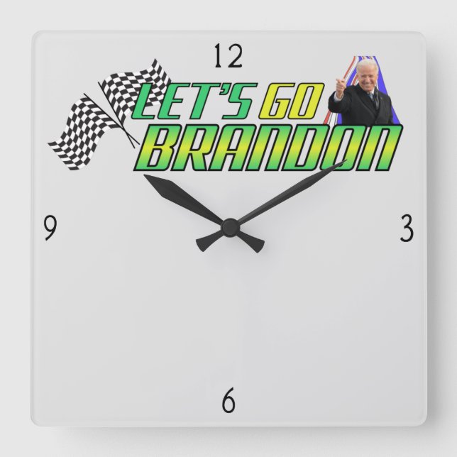 Let's Go Brandon  Square Wall Clock (Front)