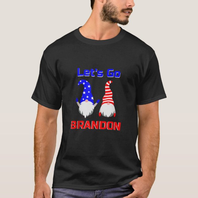 Lets Go Brandon Tees Funny Christmas Gnome Let s G (Front)