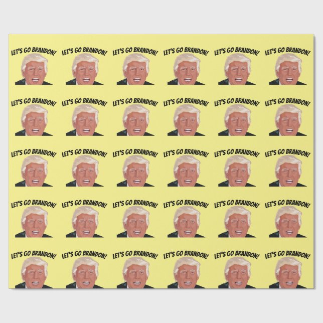 LET'S GO BRANDON! TRUMP  BIRTHDAY WRAPPING PAPER (Flat)