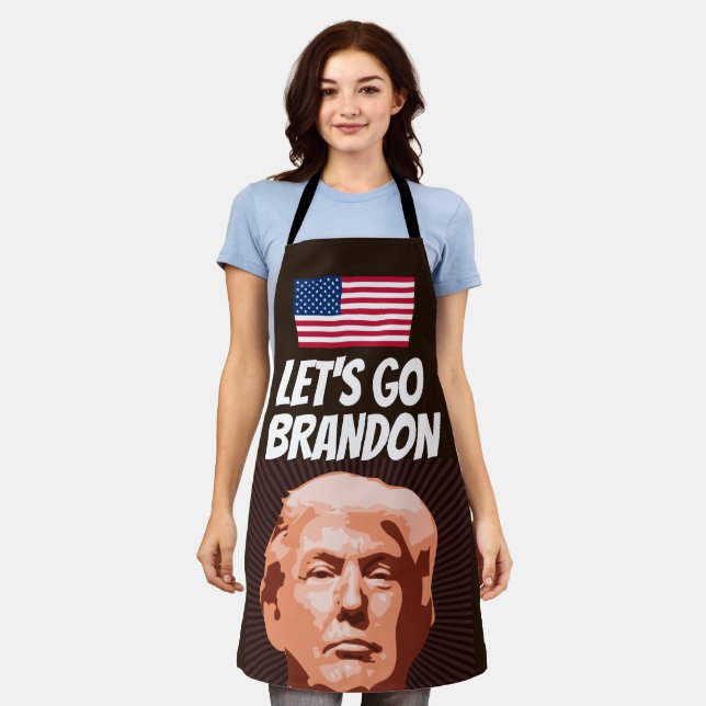 LET'S GO BRANDON TRUMP KITCHEN APRON FOR CHRISTMAS (Worn)