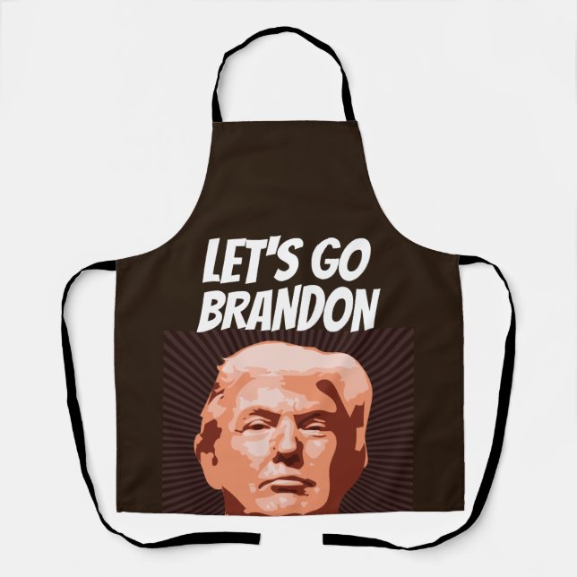 LET'S GO BRANDON TRUMP KITCHEN APRON FOR CHRISTMAS (Front)
