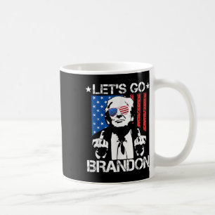 Lets Go Brandon Trump Middle Finger Flag Coffee Mug