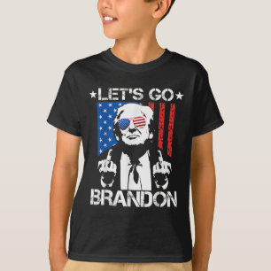 Lets Go Brandon Trump Middle Finger Flag T-Shirt