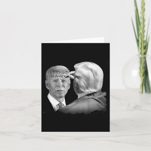 Lets Go Brandon Trump Writes On Bidens Forehead Card