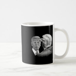 Lets Go Brandon Trump Writes On Bidens Forehead  Coffee Mug