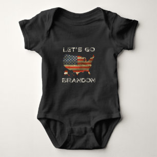 Let's Go Brandon US Flag Baby Bodysuit