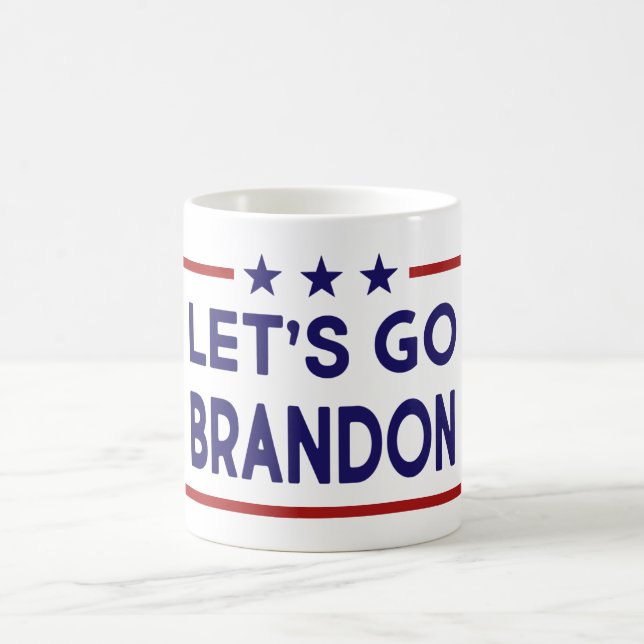 Let's Go Brandon US Patriotic Political Red Blue Coffee Mug (Center)