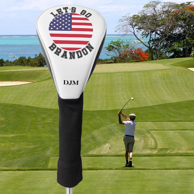 Let's Go Brandon USA Stars Flag Monogram Golf Head Cover (Creator Uploaded)