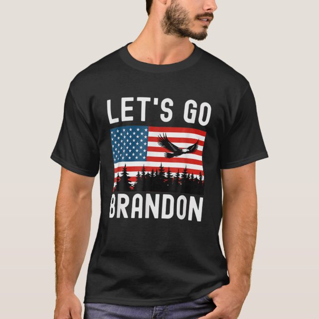 Let's Go Brandon V-Neck T-Shirt (Front)