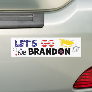LETS GO BRANDON With TRUMP Bumper Sticker