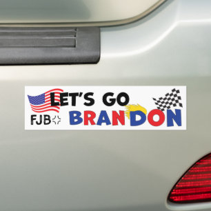 LETS GO BRANDON with TRUMP Hair Bumper Sticker