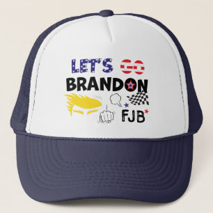 LETS GO BRANDON With TRUMP Trucker Hat