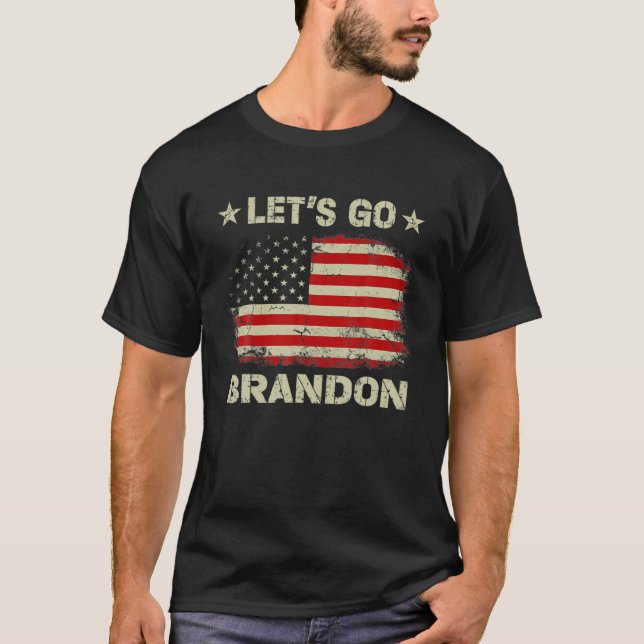 Let's Go Branson Brandon American Flag Impeach Bid T-Shirt (Front)