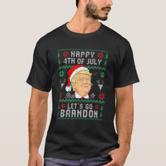 Lets Go Branson Brandon Trump Santa Happy 4Th Of J T-Shirt