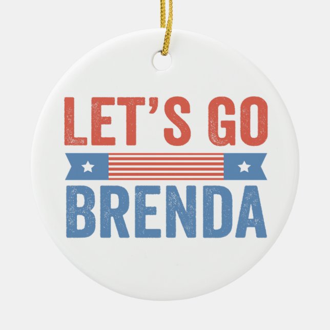 Let's Go Brenda American Election  Ceramic Tree Decoration (Front)