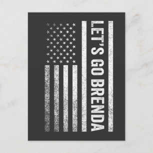Let's Go Brenda American Flag Election  Postcard