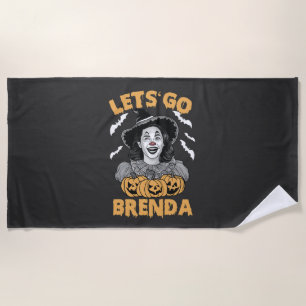 Let's Go Brenda Spooky Halloween Kamala Harris Beach Towel