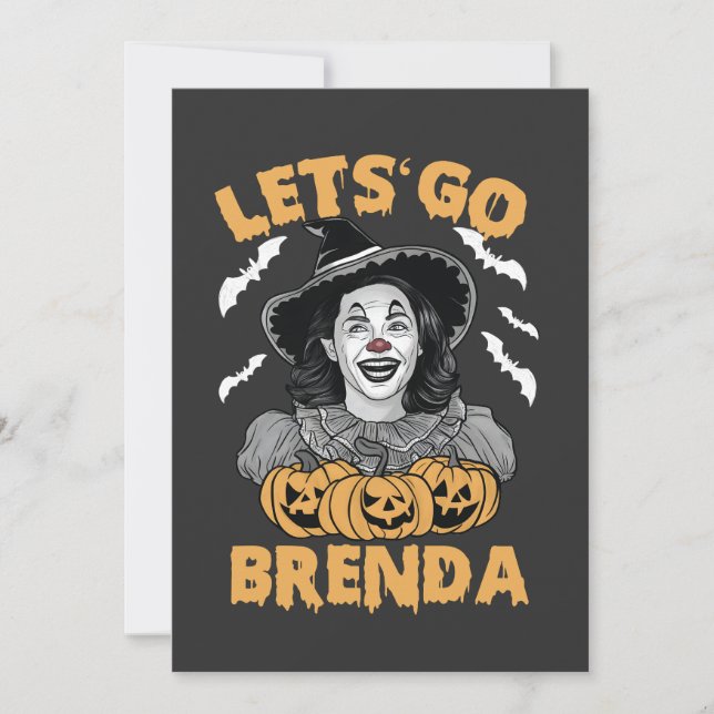 Let's Go Brenda Spooky Halloween Kamala Harris  Holiday Card (Front)
