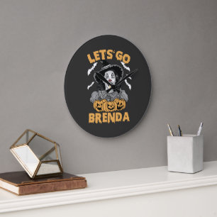 Let's Go Brenda Spooky Halloween Kamala Harris Large Clock