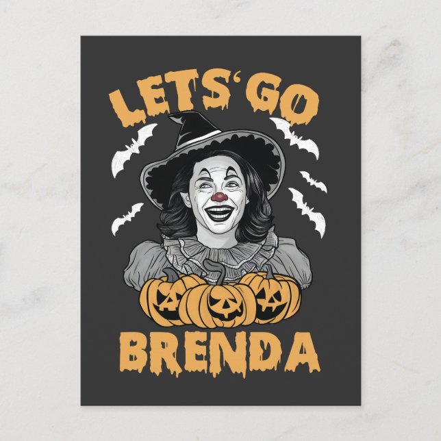 Let's Go Brenda Spooky Halloween Kamala Harris  Postcard (Front)