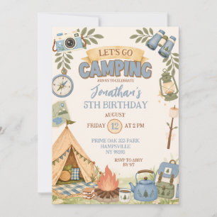 Let's Go Camping Birthday Invitation