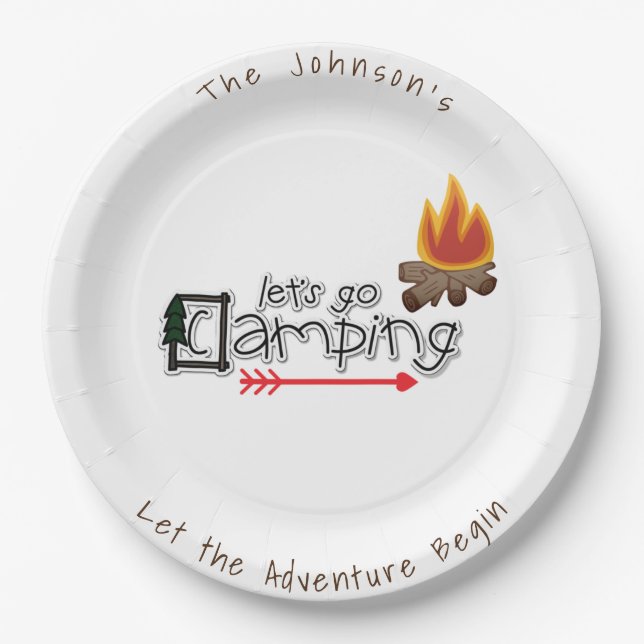 Let's Go Camping, Personalised Camping Plates (Front)