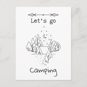 Lets Go Camping Postcard