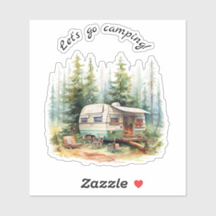 Let's Go Camping Retro Camper
