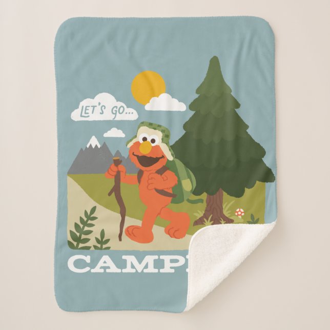 Let's Go Camping! Sherpa Blanket (Front)