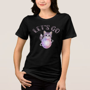 Let's Go Cat Soccer Player Tri-Blend Shirt