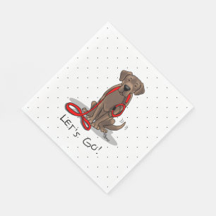 Let's Go! Chocolate Lab Labrador Retriever Funny Napkin