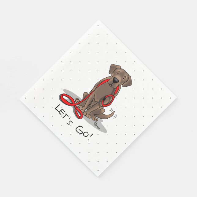 Let's Go! Chocolate Lab Labrador Retriever Funny Napkin (Corner)