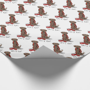 Let's Go! Chocolate Lab Labrador Retriever Funny Wrapping Paper
