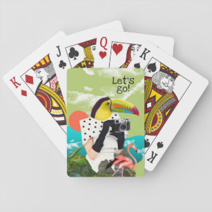 Lets Go Cool Travel Collage Pop Art Playing Cards