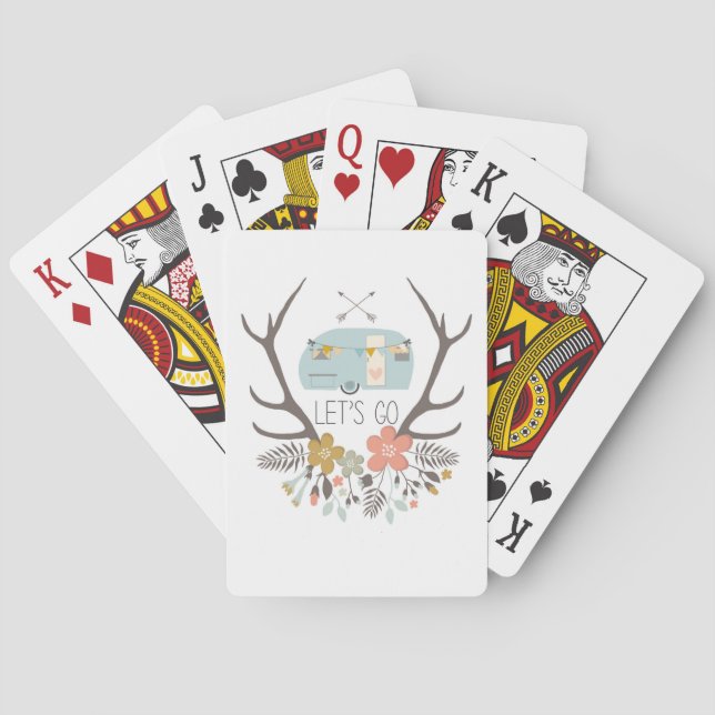 Let's Go - Cute Vintage Trailer Playing Cards (Back)