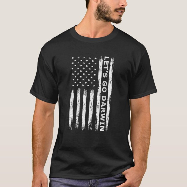Let's Go Darwin Funny Gift Lets Go Darwin USA Flag T-Shirt (Front)