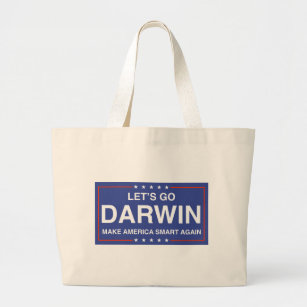 Let's Go Darwin - Make America Smart Again Large Tote Bag