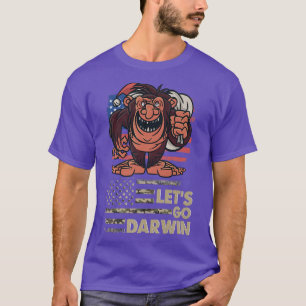 Let's Go Darwin USA Flag Vintage Bigfoot Sasquatch T-Shirt