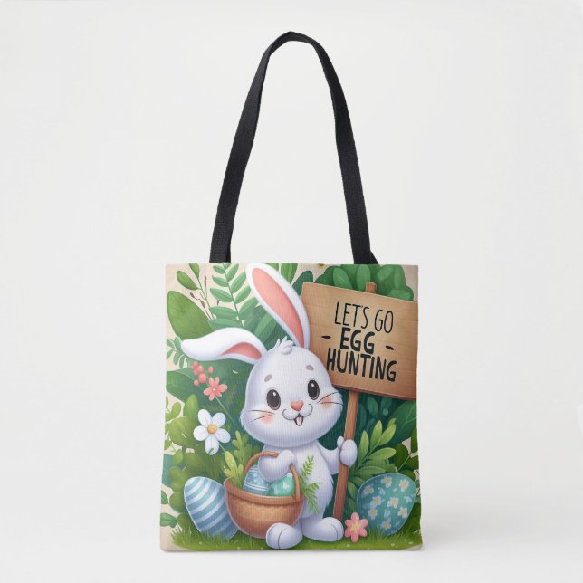 Lets Go Egg Hunting Tote Bag (Front)