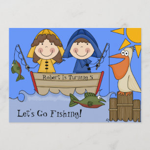 Let's Go Fishing Custom Birthday Invitation