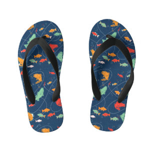 Let's go fishing kid's flip flops