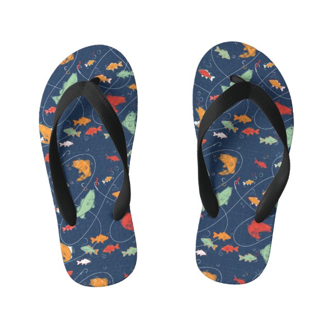 Let's go fishing kid's flip flops (Footbed)