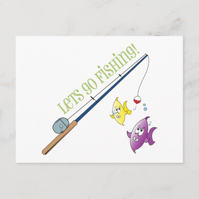 Lets Go Fishing Postcard (Front)