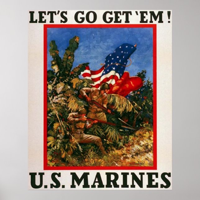 Let's Go Get 'Em - U.S. Marines Poster (Front)