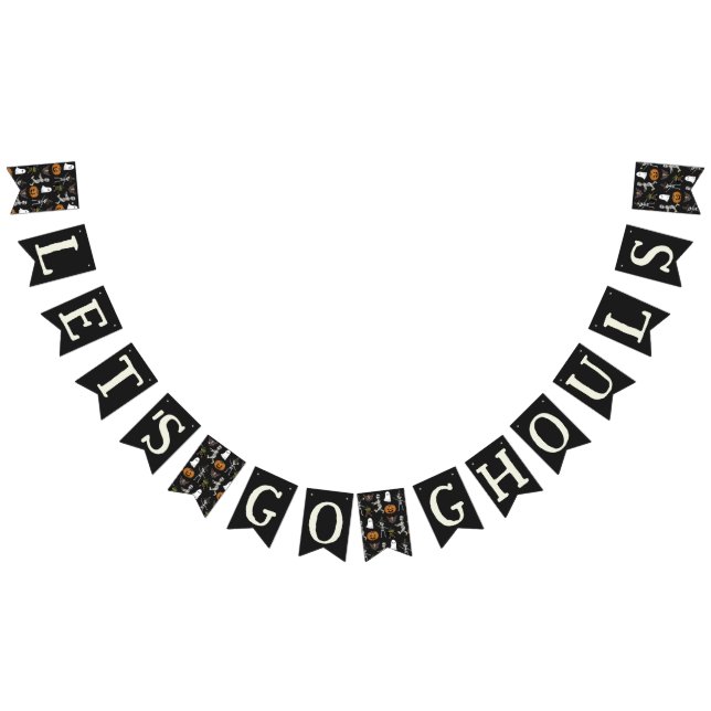 Let's Go Ghouls Black Halloween Costume Party  Bunting (All)