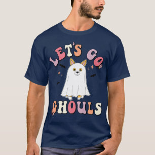Lets Go Ghouls Corgi Floral Ghost Hippie699 T-Shirt